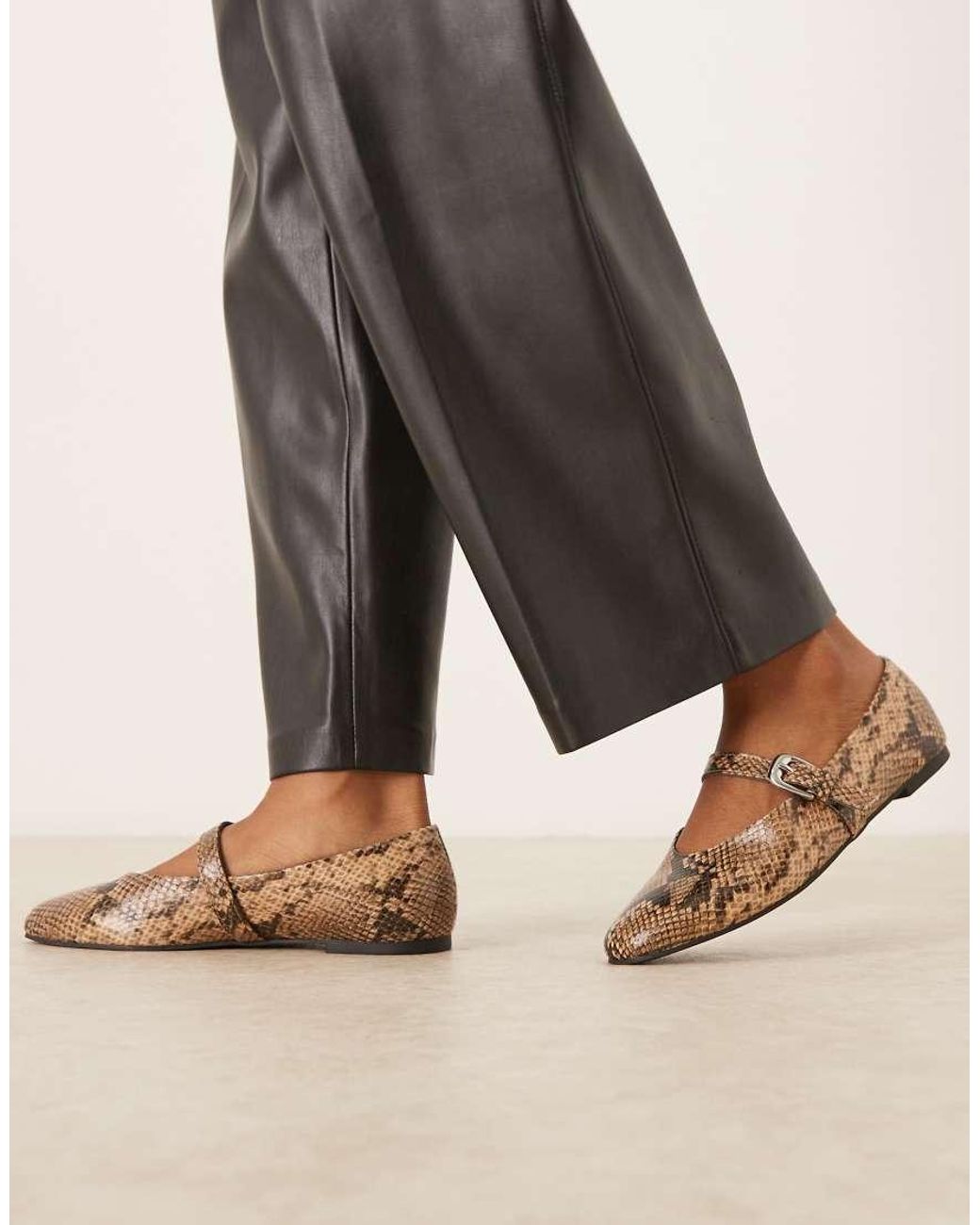 ASOS Brown Leah Mary Jane Ballets