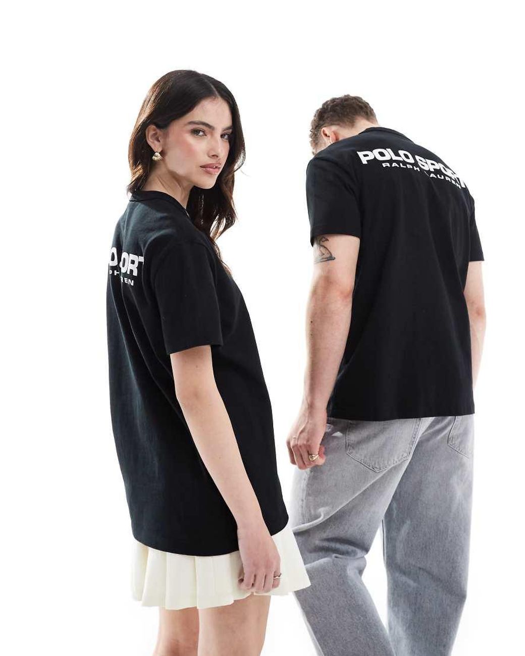 Polo Ralph Lauren Black Sport Capsule Unisex Front And Back Logo Print Heavyweight T-shirt