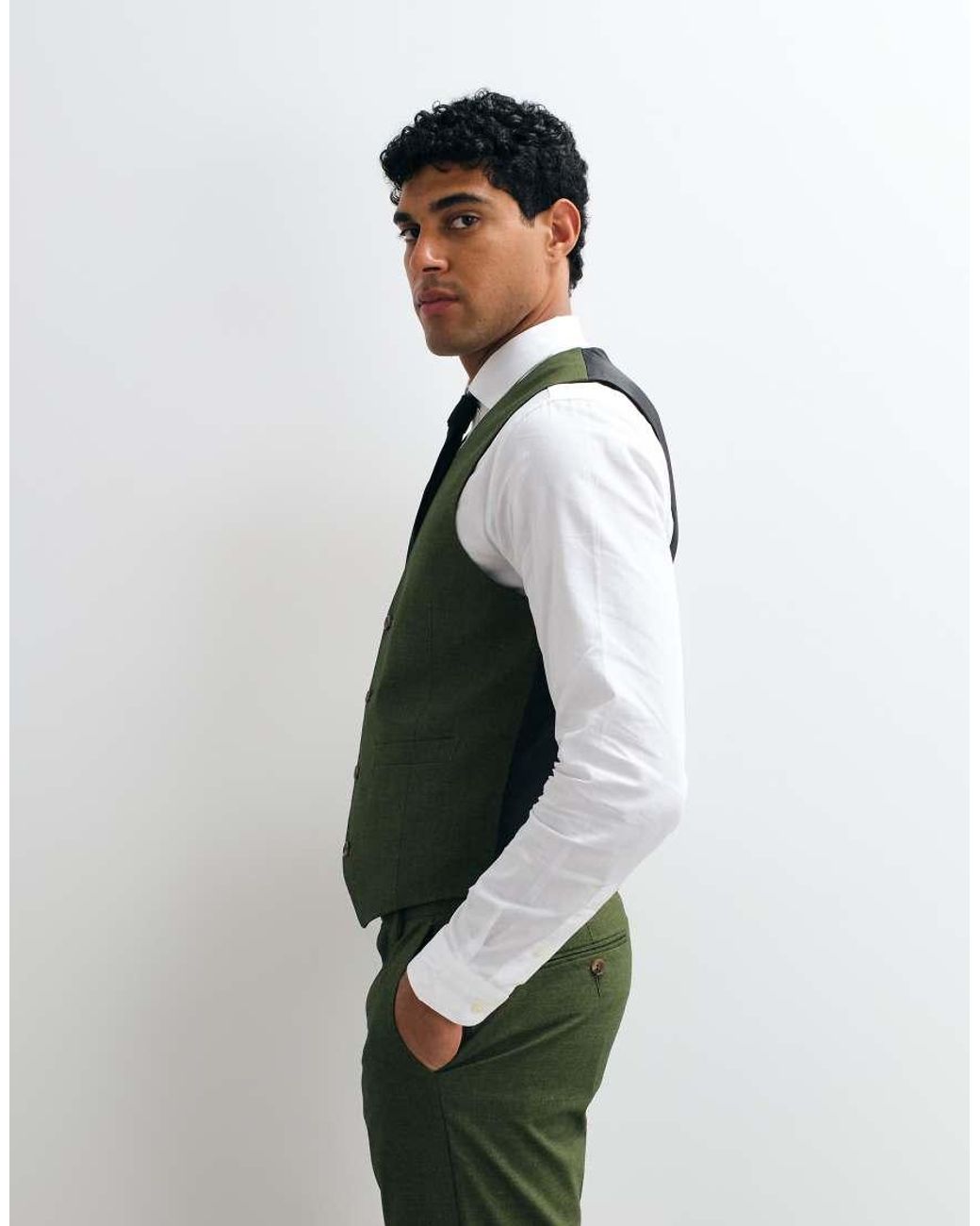 ASOS Green Skinny Suit Waistcoat for men