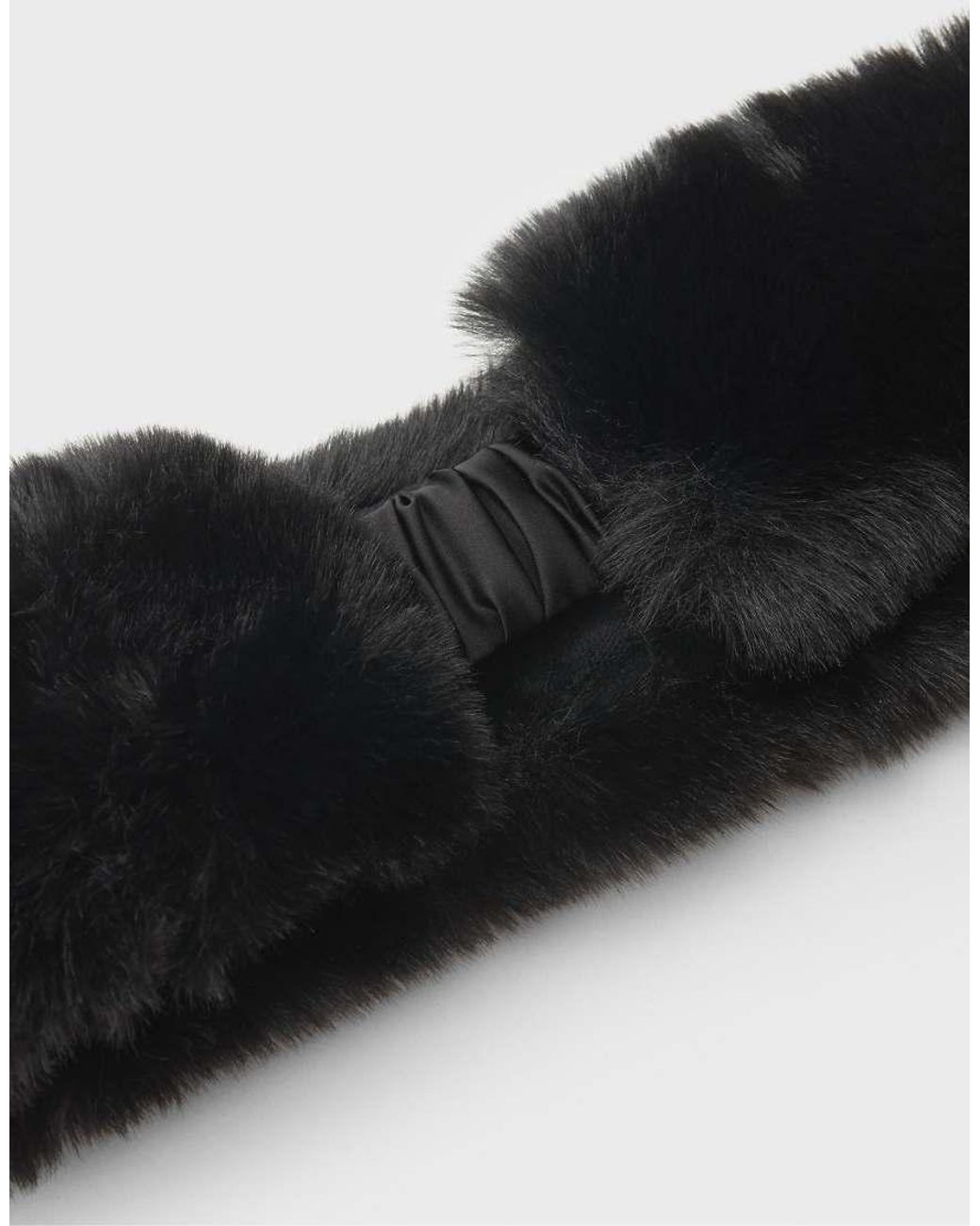Stradivarius White Faux Fur Headband