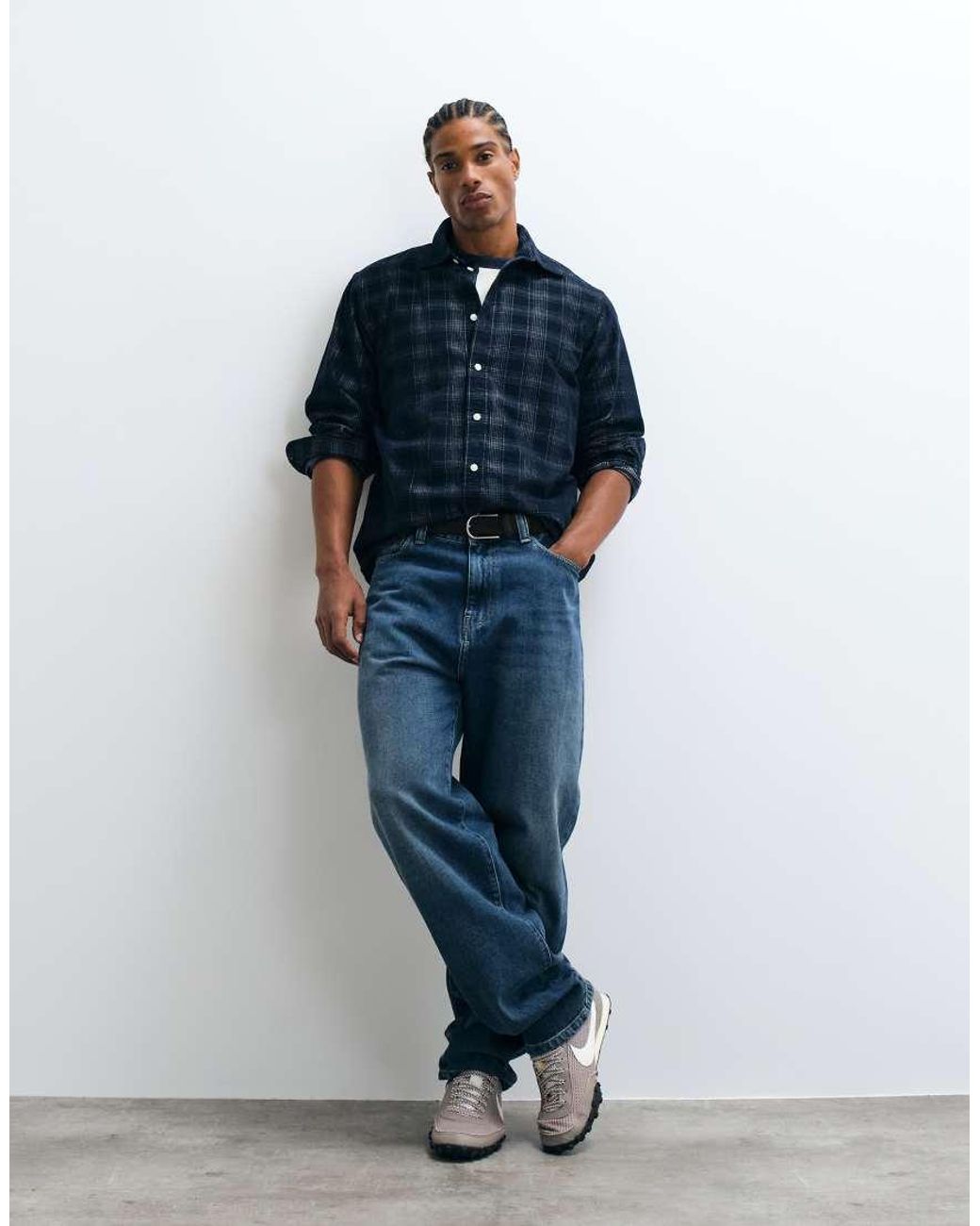 SELECTED Blue Regular Fit Corduroy Shirt for men