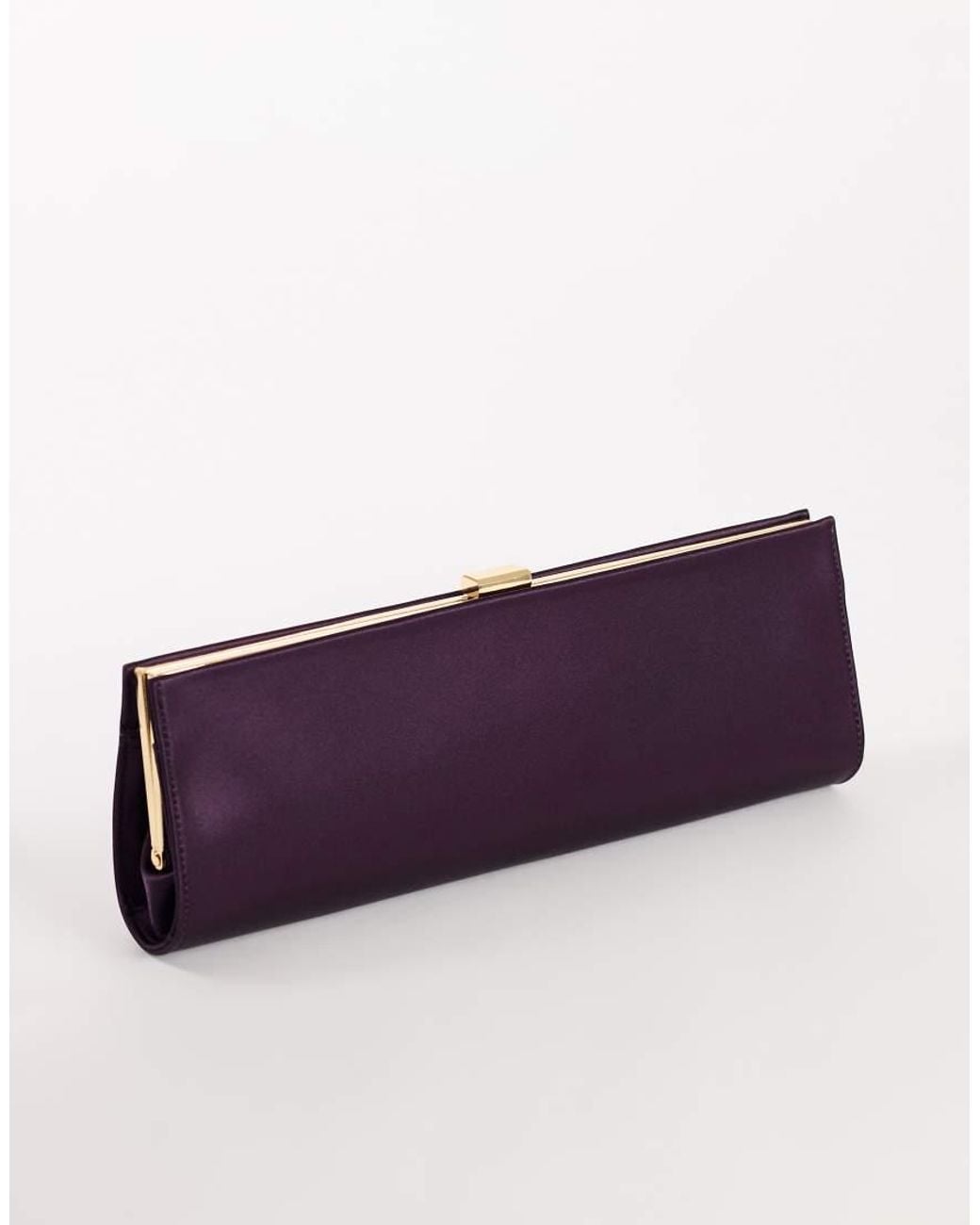 TOPSHOP Purple Ember Small Envelope Satin Clutch Bag