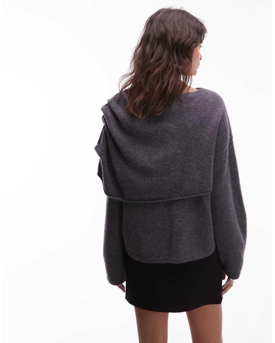 & Other Stories Blue Wool-alpaca Blend Swaddled Drape Sweater