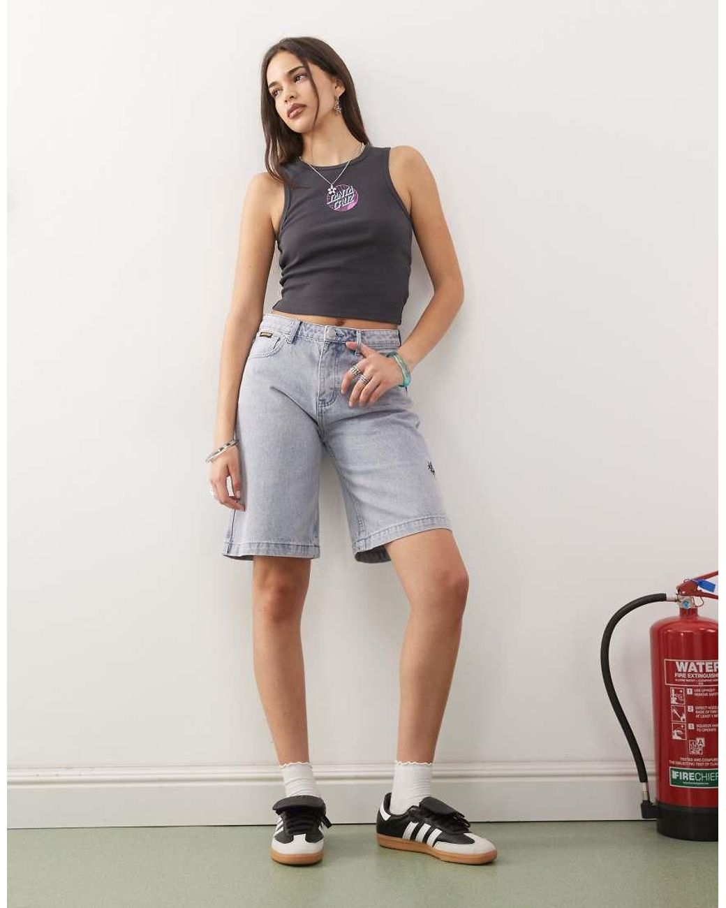 Santa Cruz Purple Flutter Flash Loose Denim Shorts