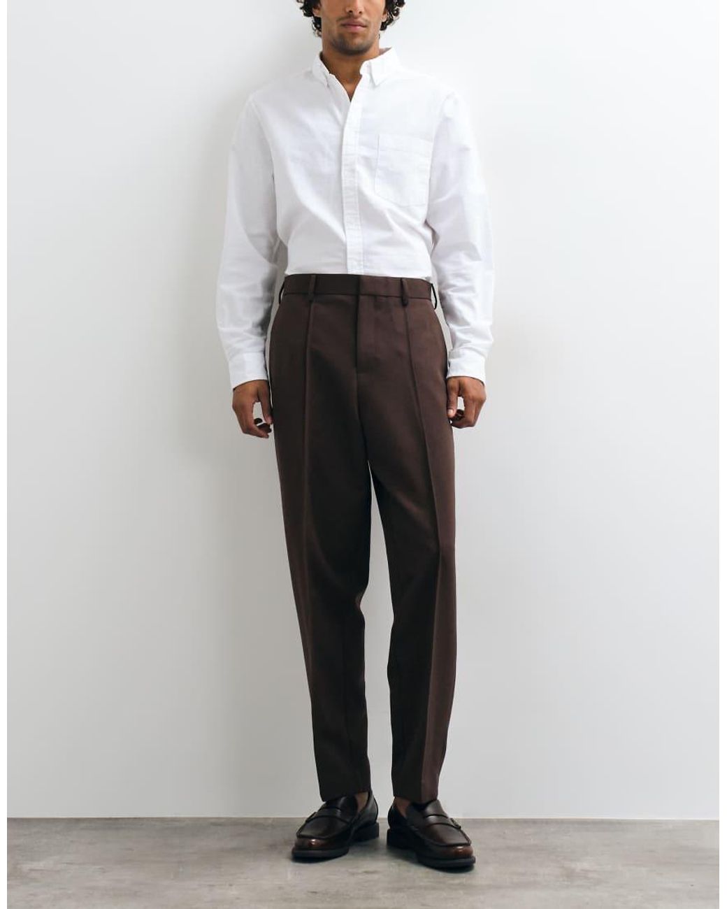 ASOS White Tailored Relaxed Tapered Pants for men