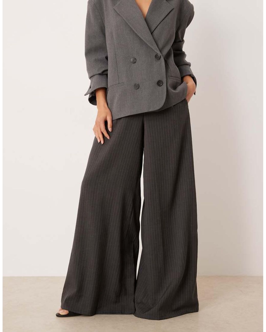 JDY Petite Black Pull On Wide Leg Trousers