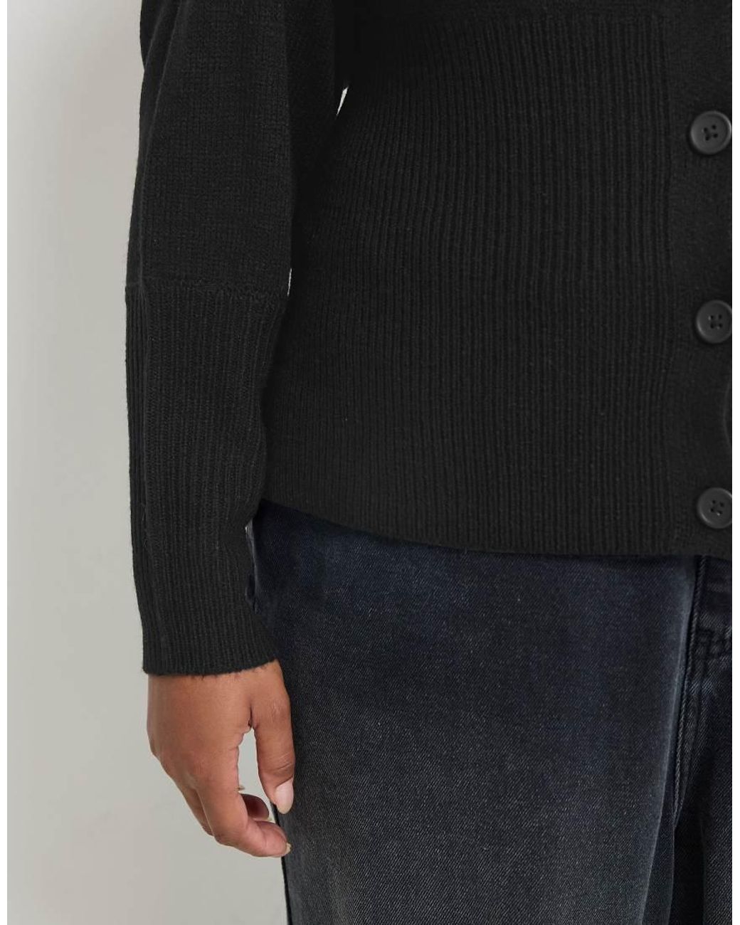 Yours Clothing Black Wide Hem Cardigan