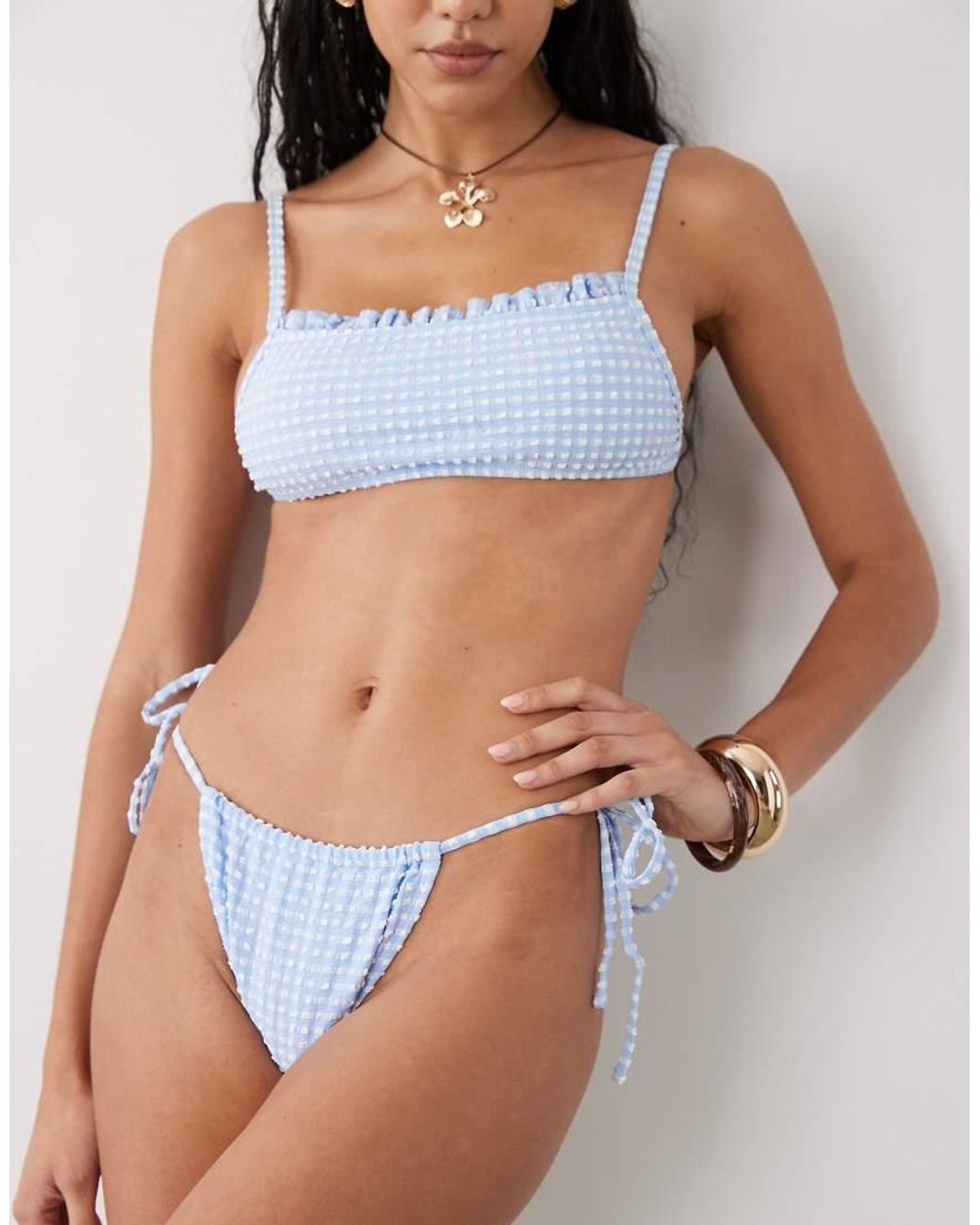 Reclaimed Vintage White Tie Side Bikini Bottom