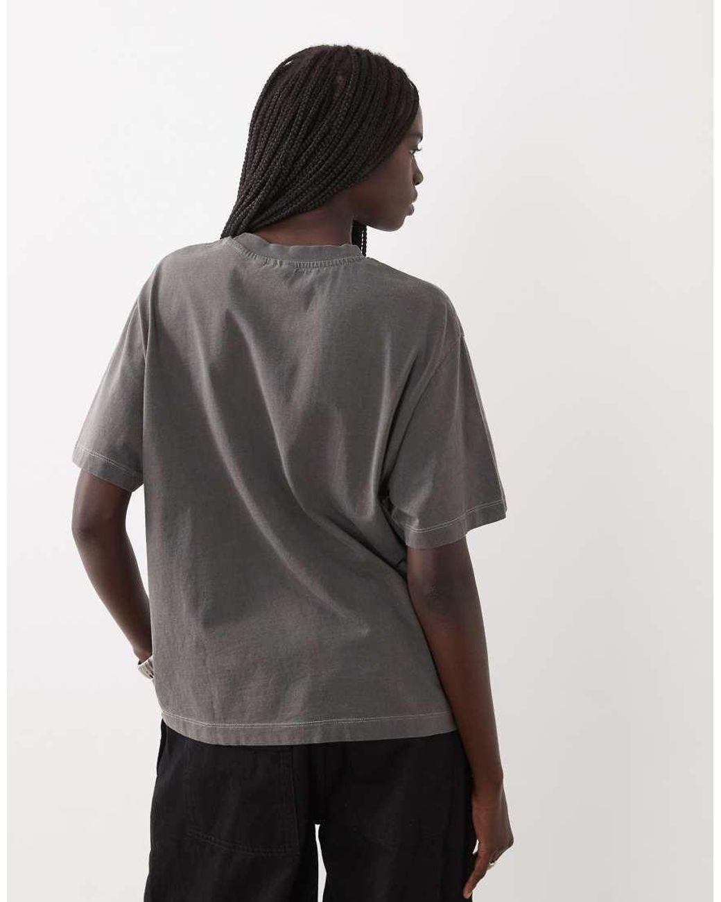 ASOS Gray Short Sleeve Oversized Graphic Top With Skeleton