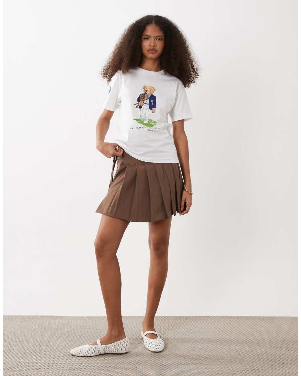 Polo Ralph Lauren White Wimbledon Capsule Classic Bear Print T-shirt