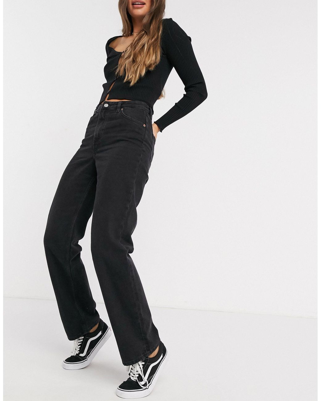 Monki Taiki Cotton High Waist Straight 