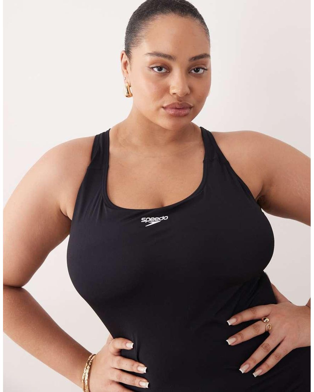 Speedo Black Plus Size Endurance+ Medalist Swimsuit