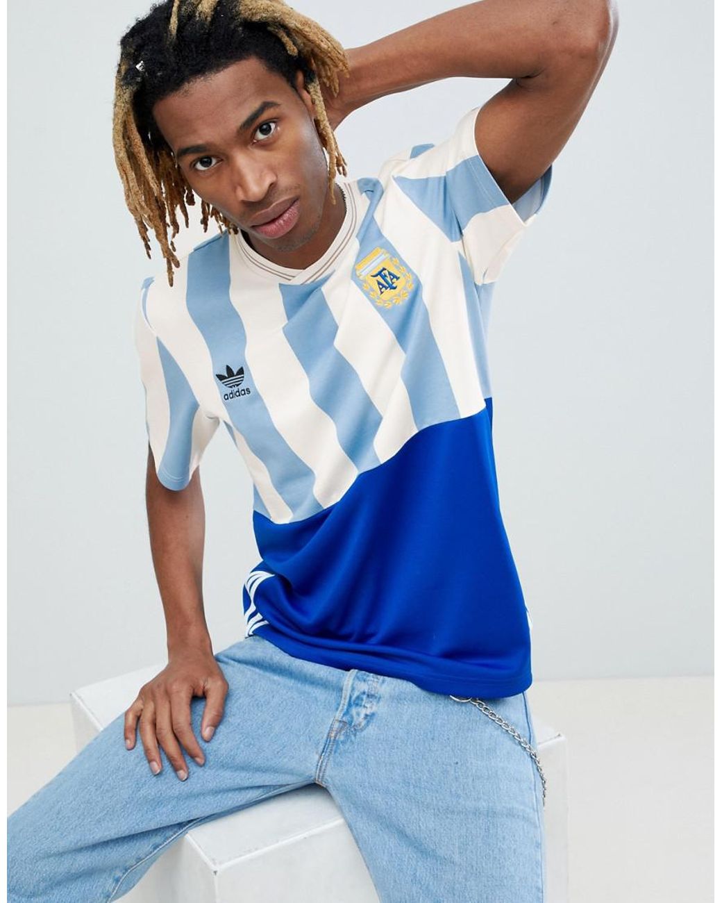 adidas Originals Retro Argentina Football Jersey Blue for Lyst