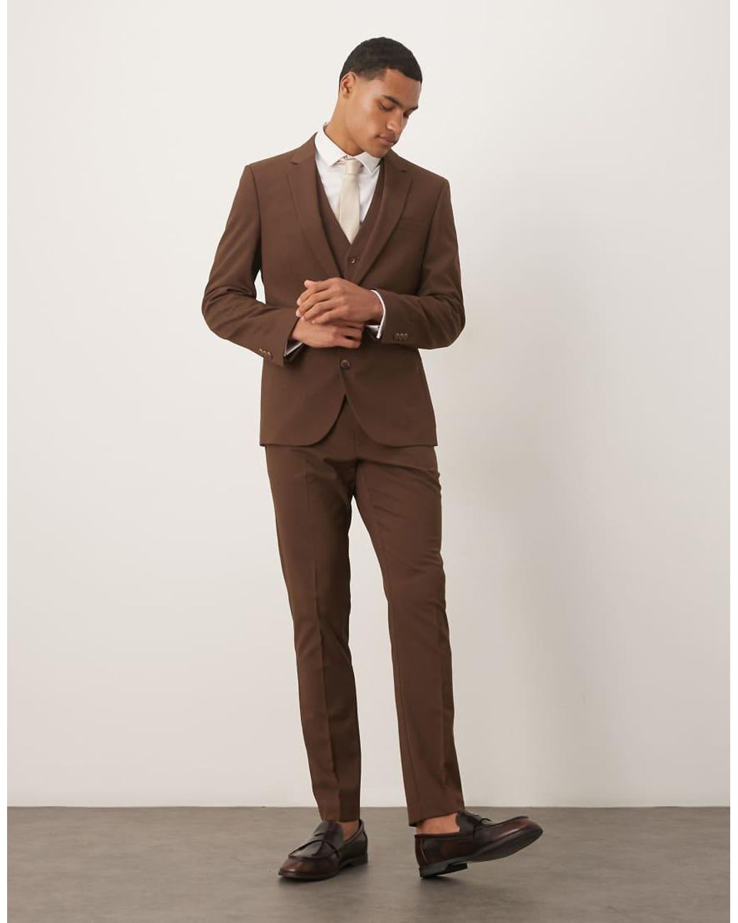 ASOS Skinny Colbert in het Brown voor heren