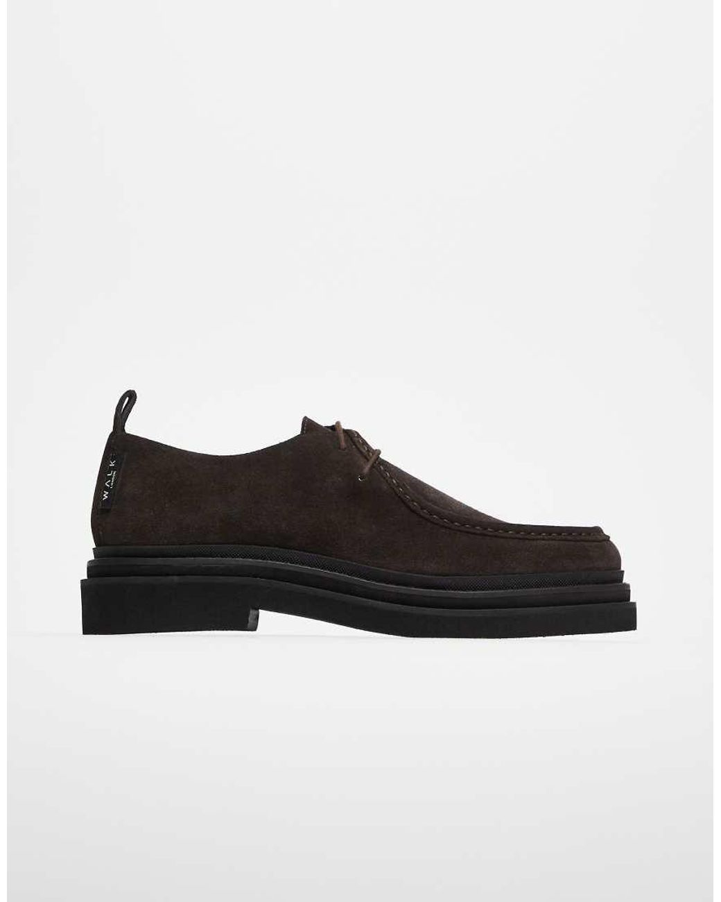 Walk London Black Brooklyn Apron Shoes for men