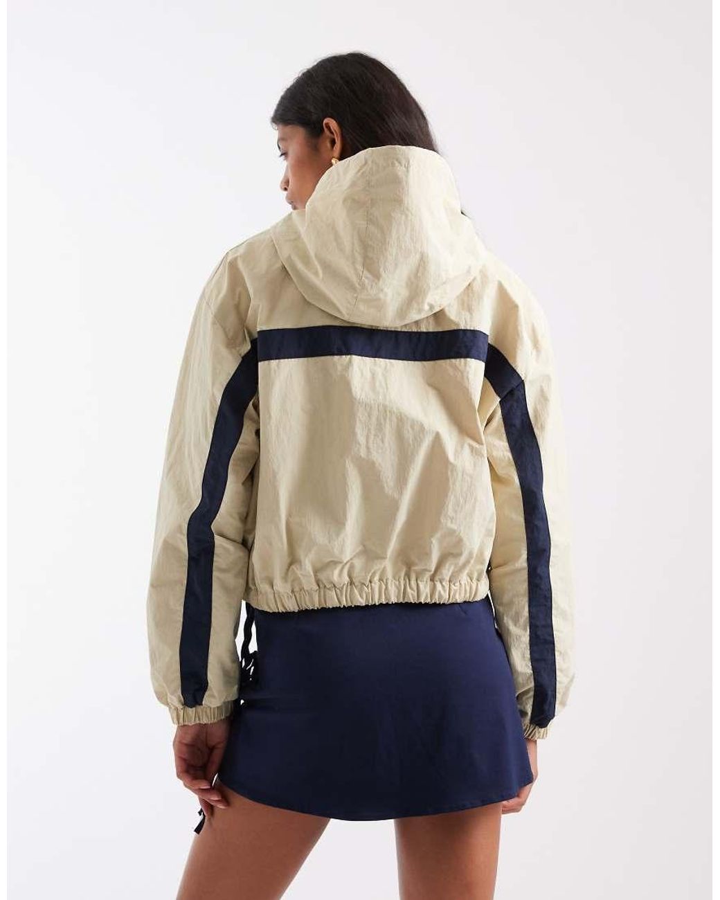 ASOS Blue Colour Block Track Jacket With Hood