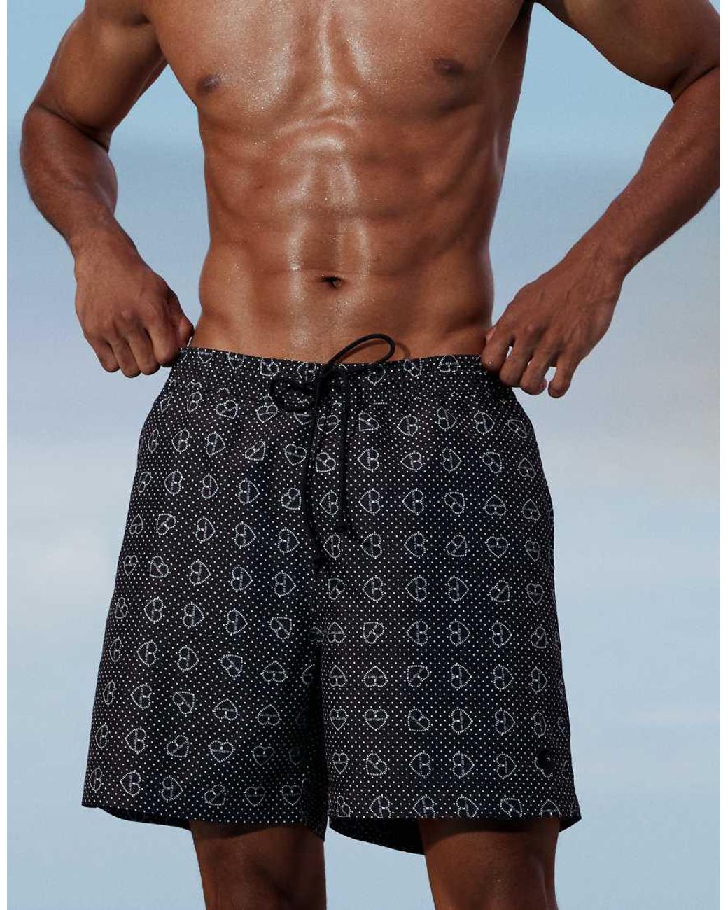 Carhartt Blue Slater Print Swim Trunks for men