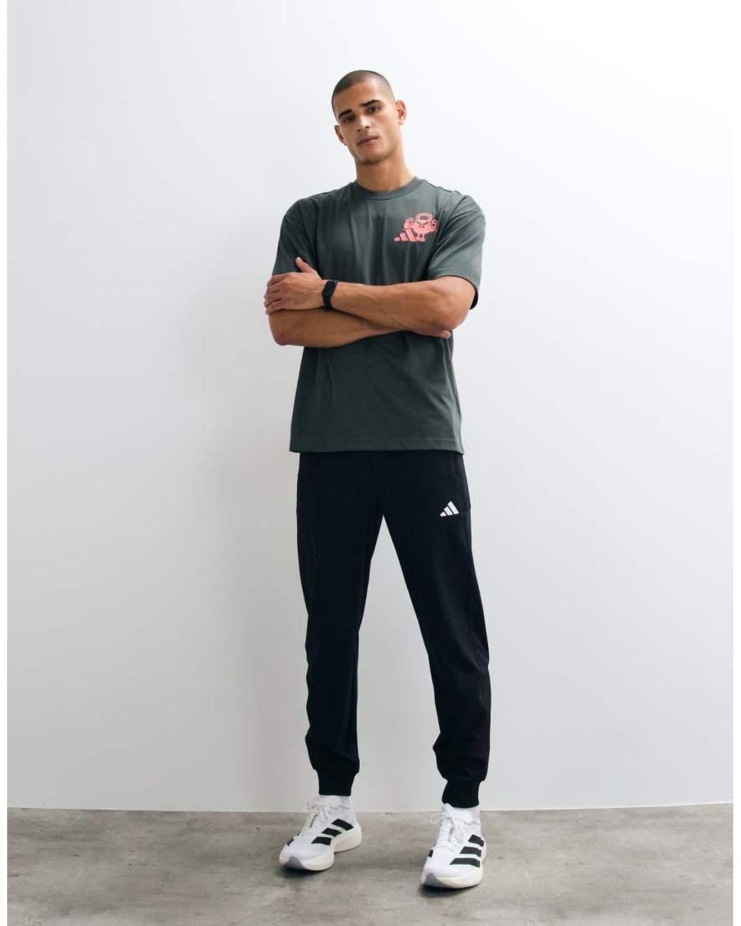Adidas Originals Blue Adidas Training T-shirt With Fun Backprint for men
