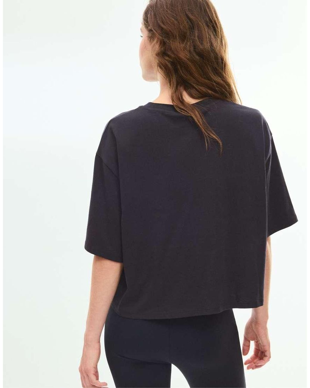 Stradivarius Black Embroidered T-shirt