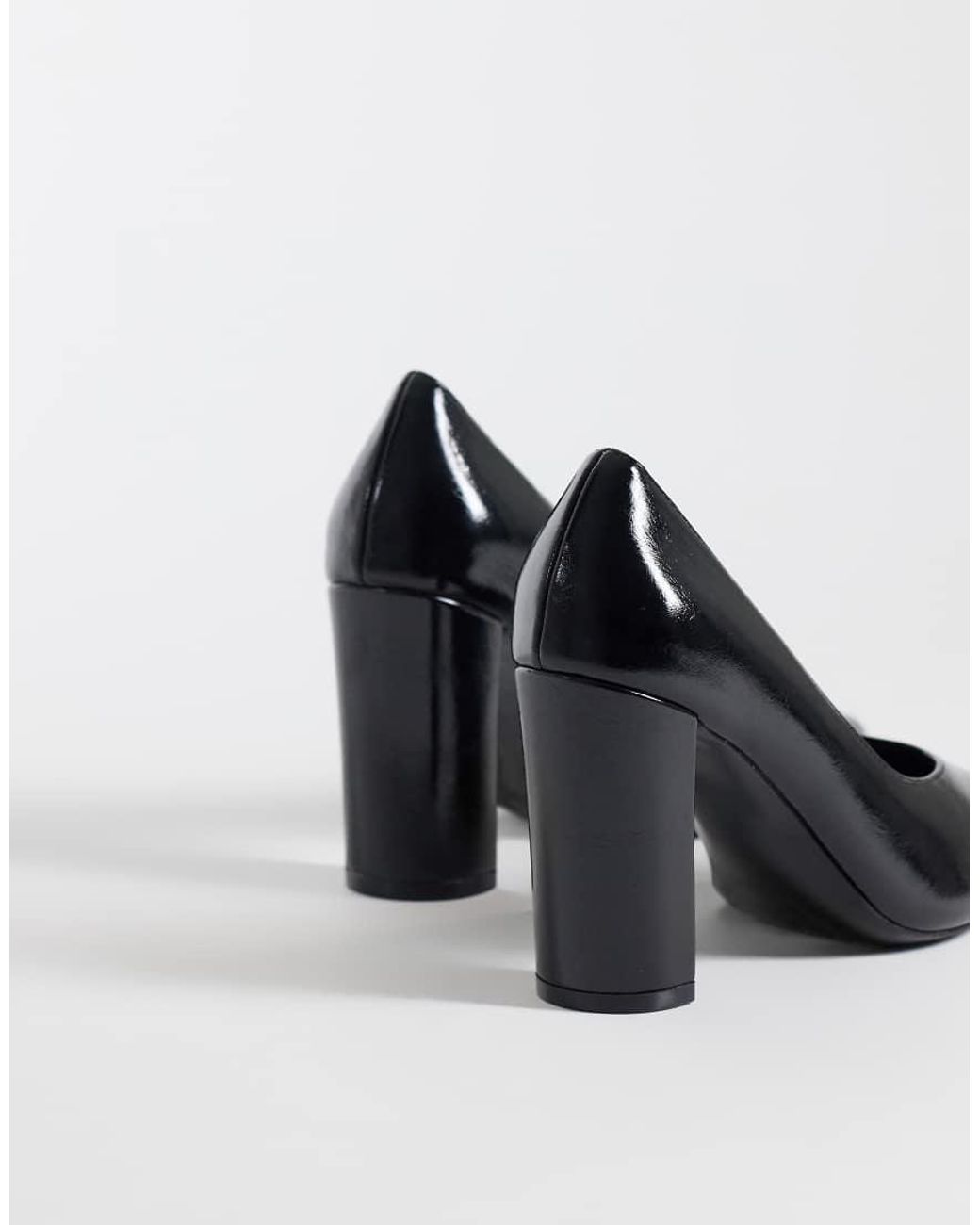 Asos Design Wide Fit Blue Progress Pattern Work Stiletto Court Shoes