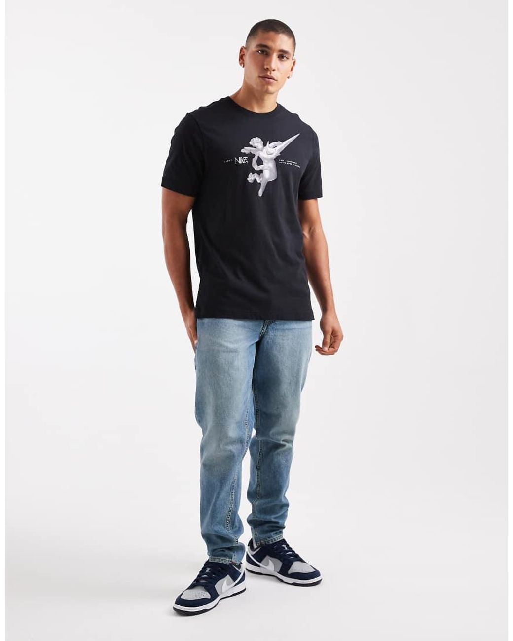 Nike Black Sportswear Back Print Graphic T-Shirt for men