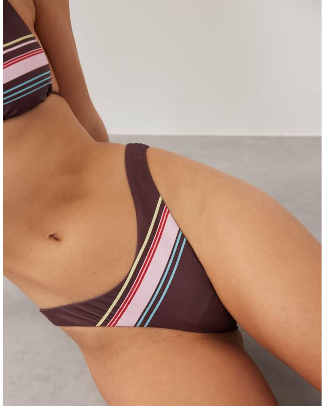 ASOS Brown Skylar Ibiza High Leg Cheeky Bikini Bottom