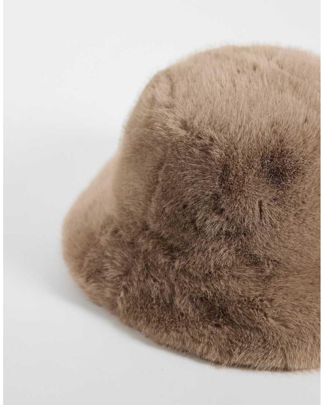 Vero Moda Natural Faux Fur Bucket Hat
