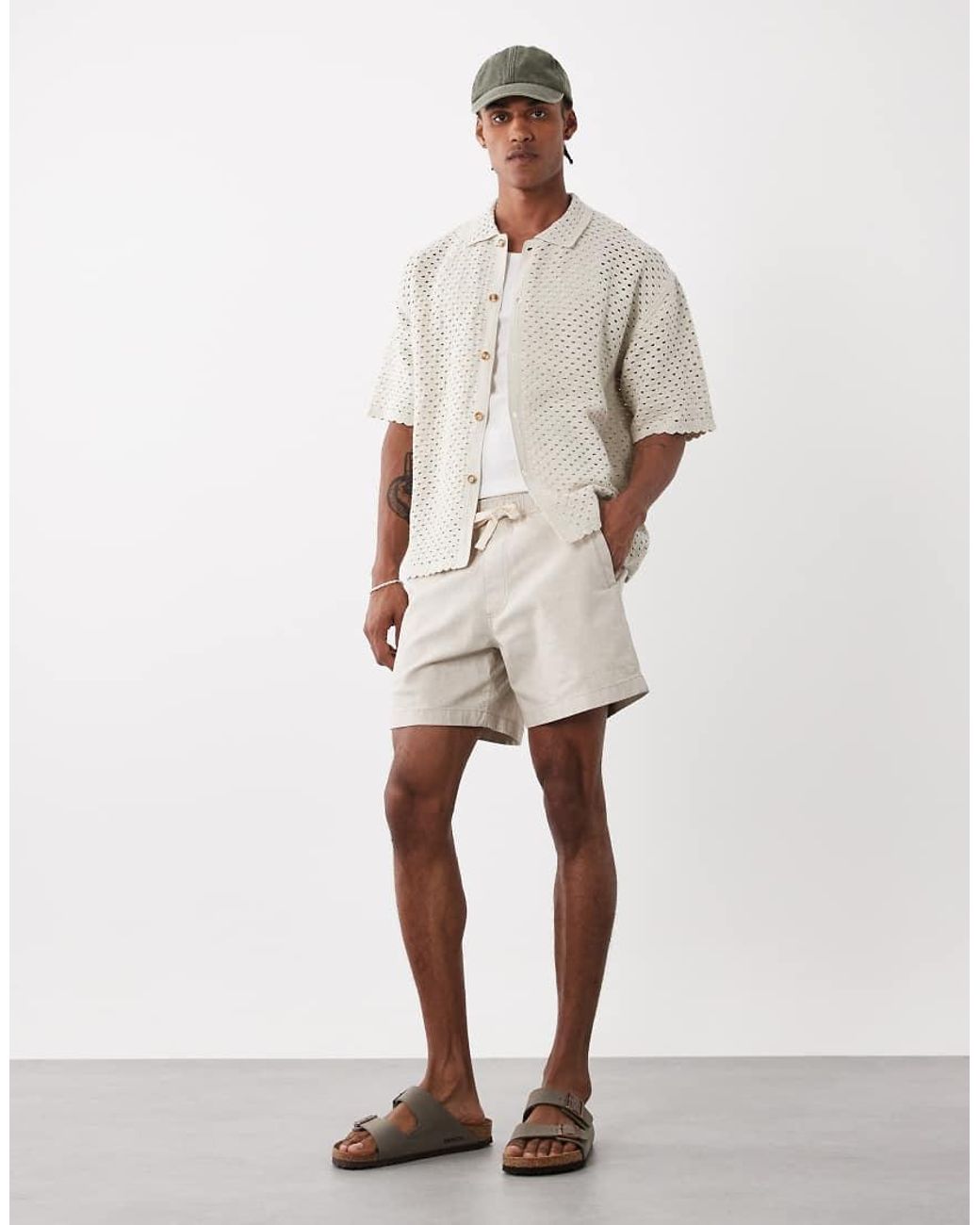 BLKVIS Natural Crochet Shirt for men
