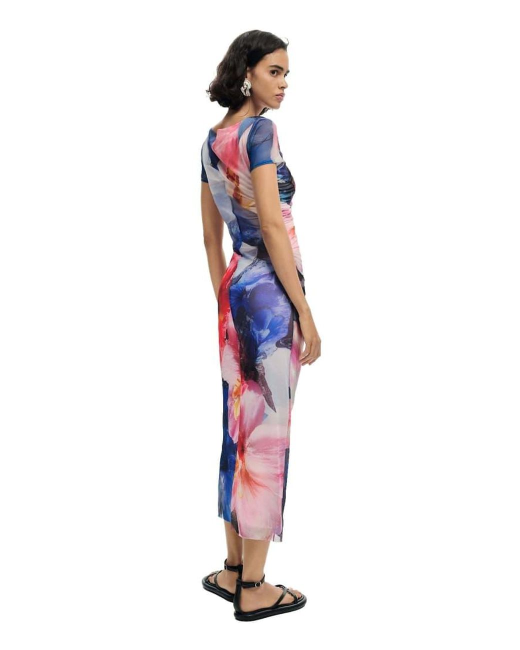 Desigual White Sleeveless Printed Dress