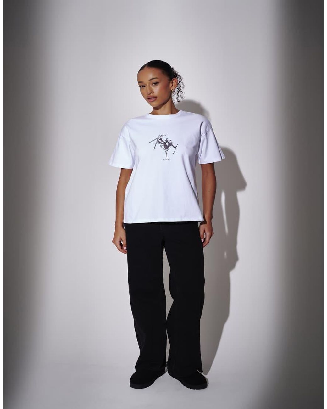 South Beach White Ski Cocktail Class Oversized Tshirt