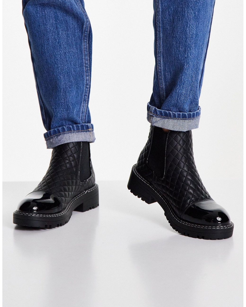 flat quilted boots