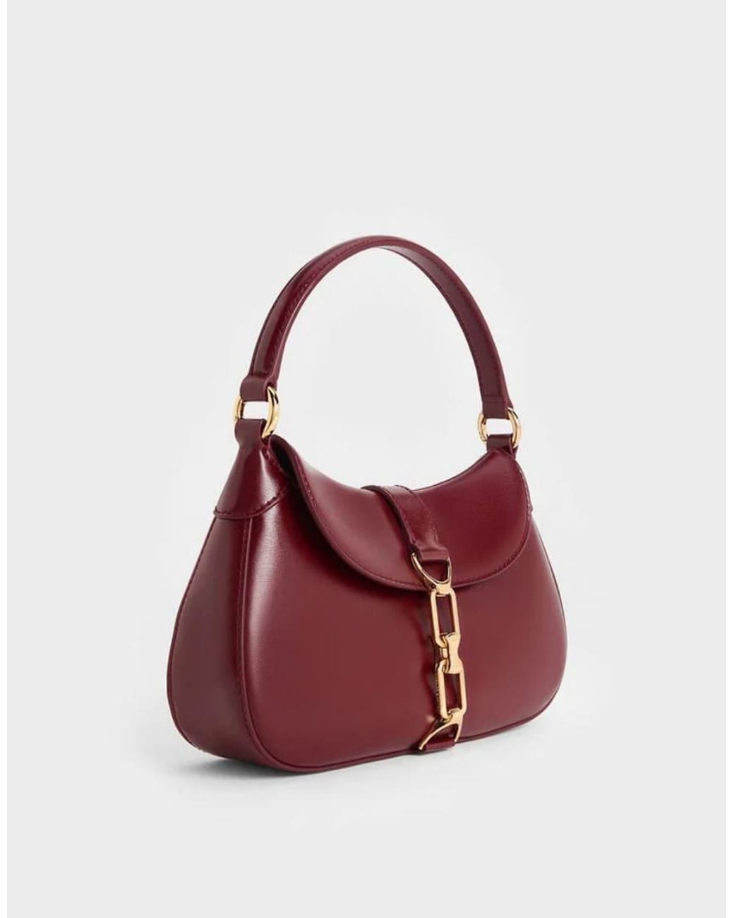 Charles & Keith Purple Agatha Chain Accent Bag