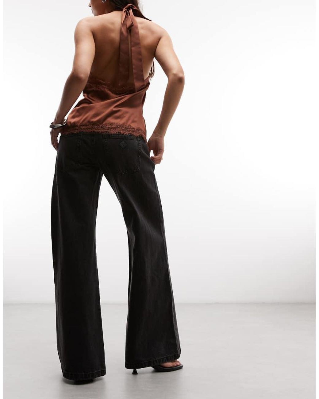 Abrand Jeans Red 00 Super Low Wide Leg Jeans