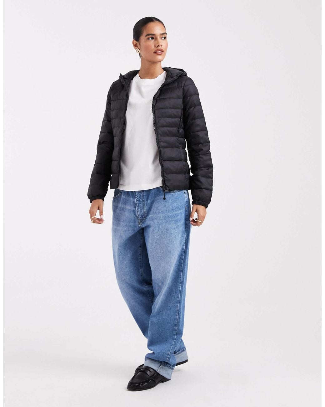 ONLY Blue Padded Jacket With Hood