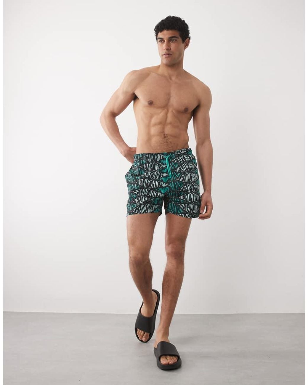 Emporio Armani Green Bodywear Swim Shorts for men