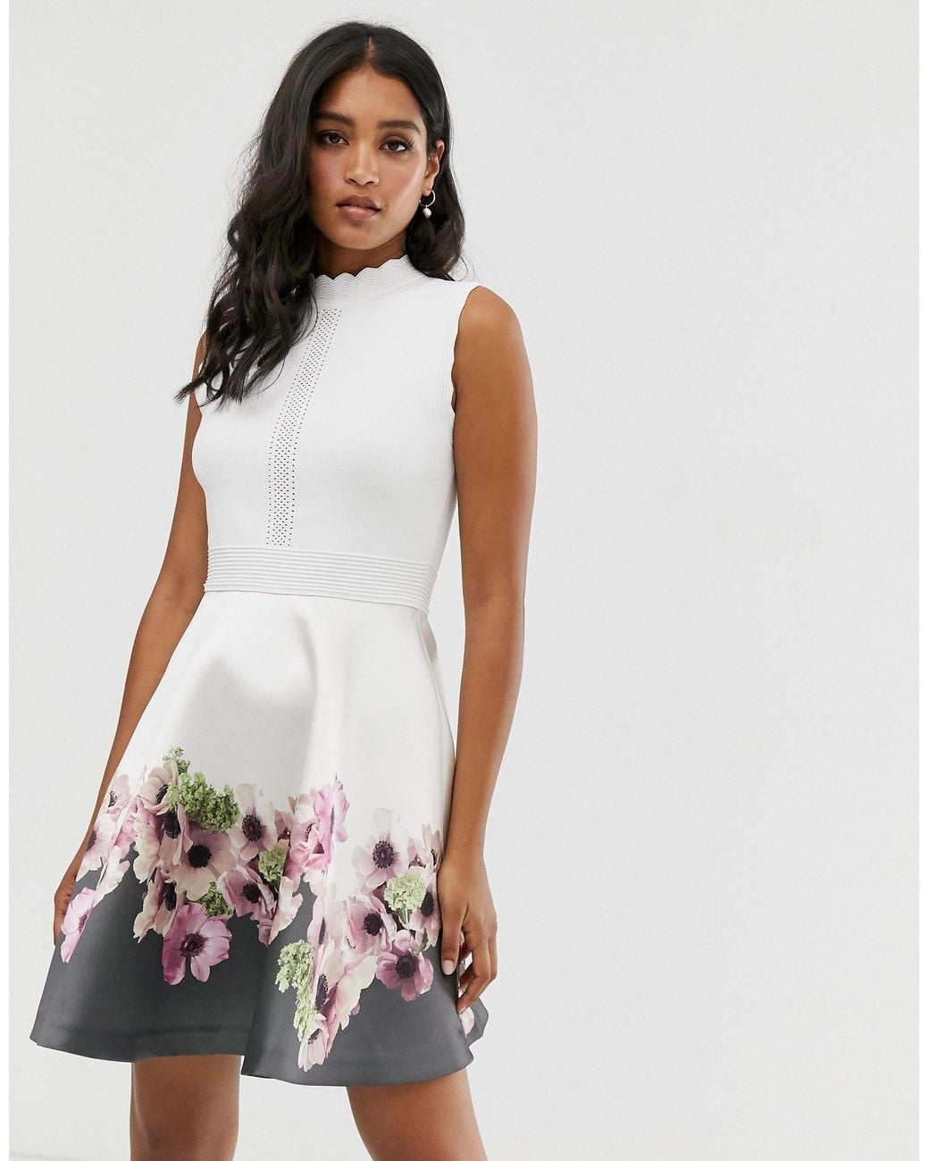 sachin and babi light blue dress Off-Shoulder Long Prom Dress with Floral Embellishment