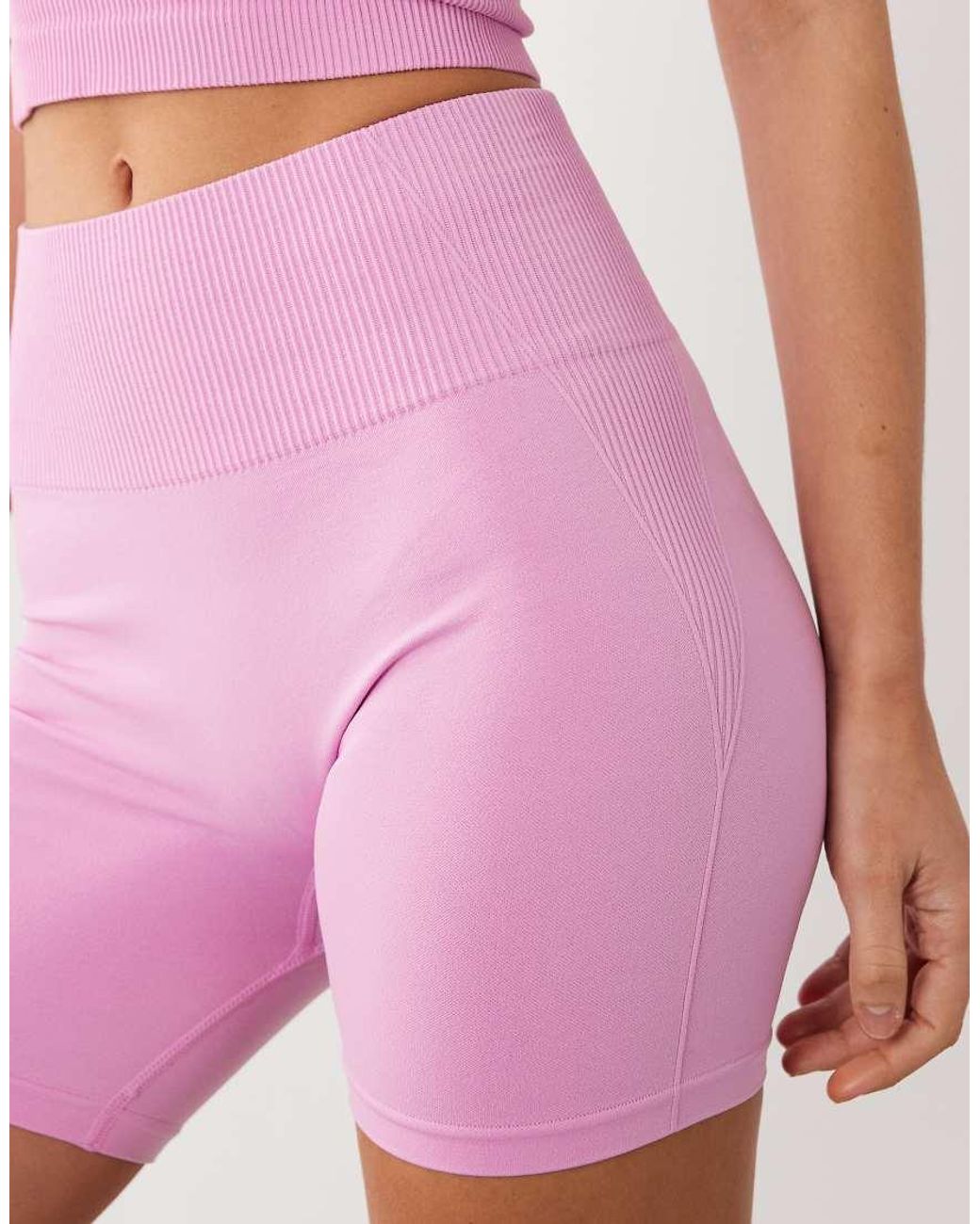 4505 Pink Sculpting Seamless 8cm High Waist Booty Shorts