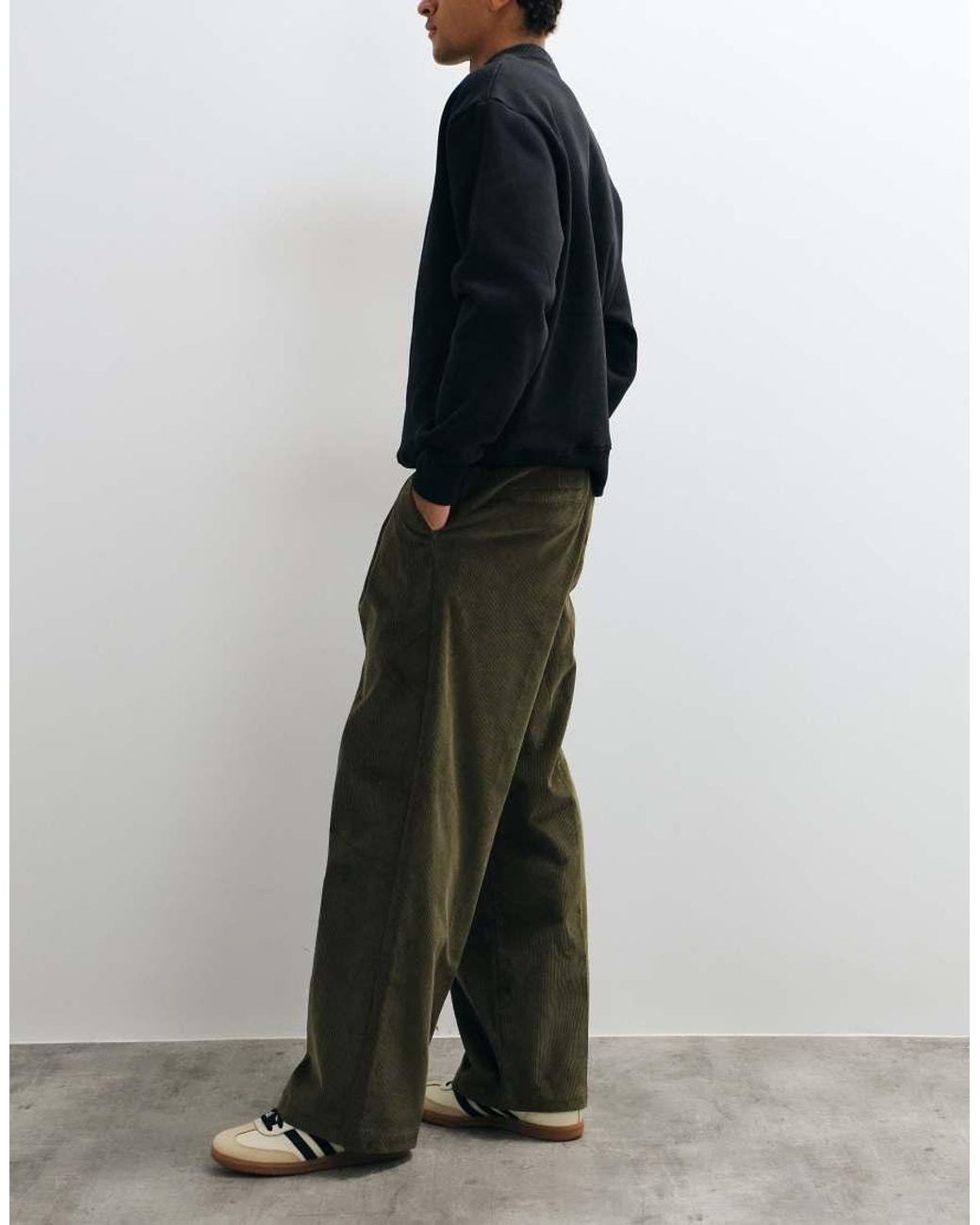 House Of Sunny Black Cord Wide Leg Trouser for men