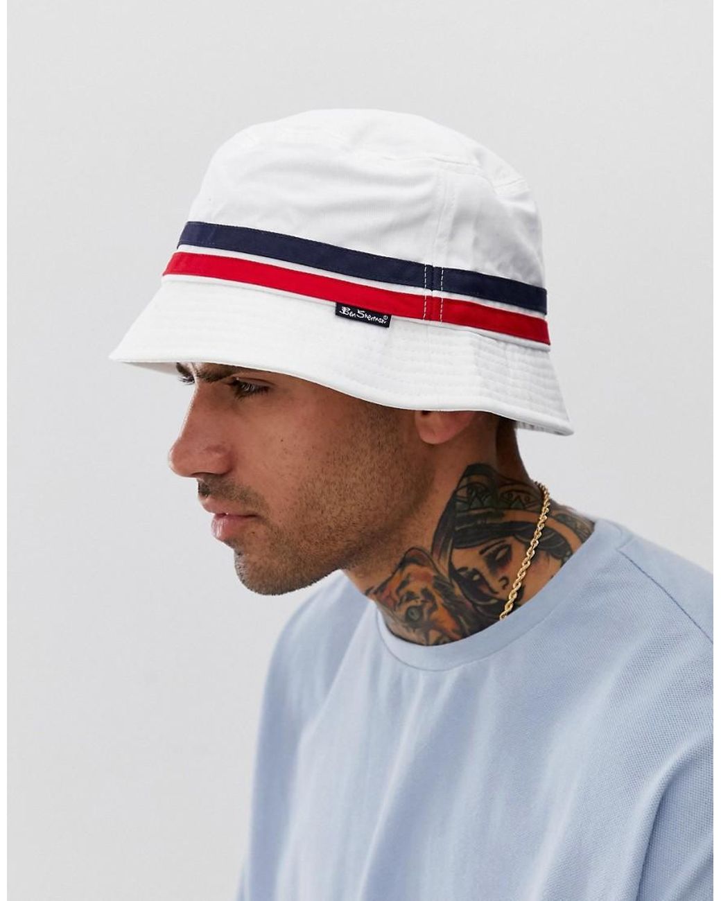 Ben Sherman Cotton Bucket Hat in White for Men | Lyst