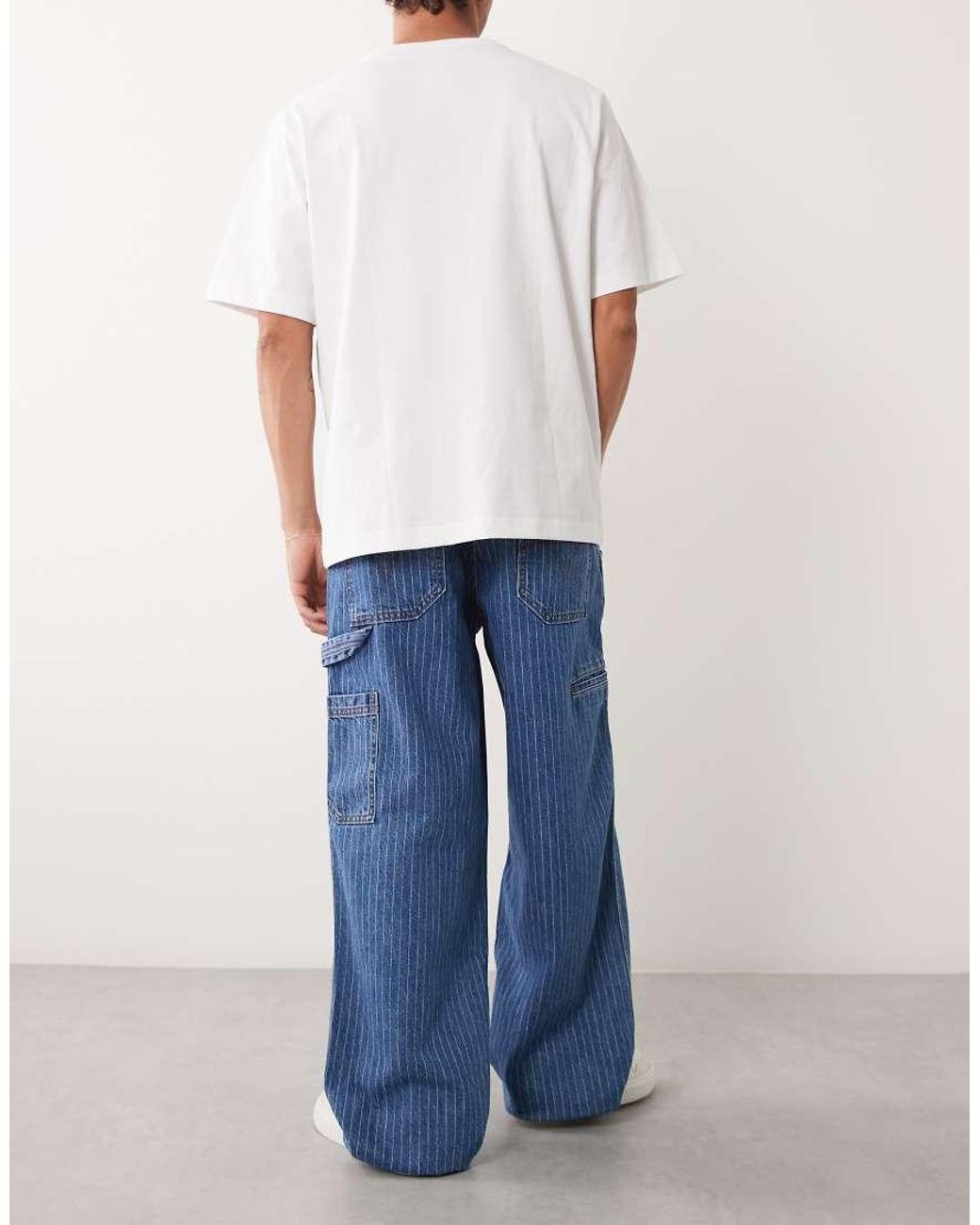 Levi's Blue Extra baggy Utility Striped Denim Jeans for men