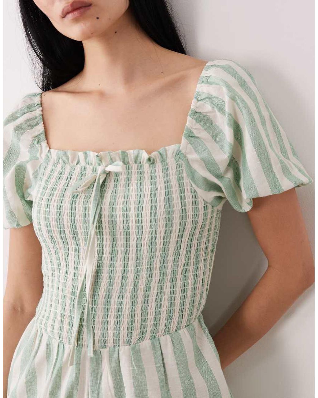 Wednesday's Girl White Shirred Short Sleeve Cotton Jumpsuit