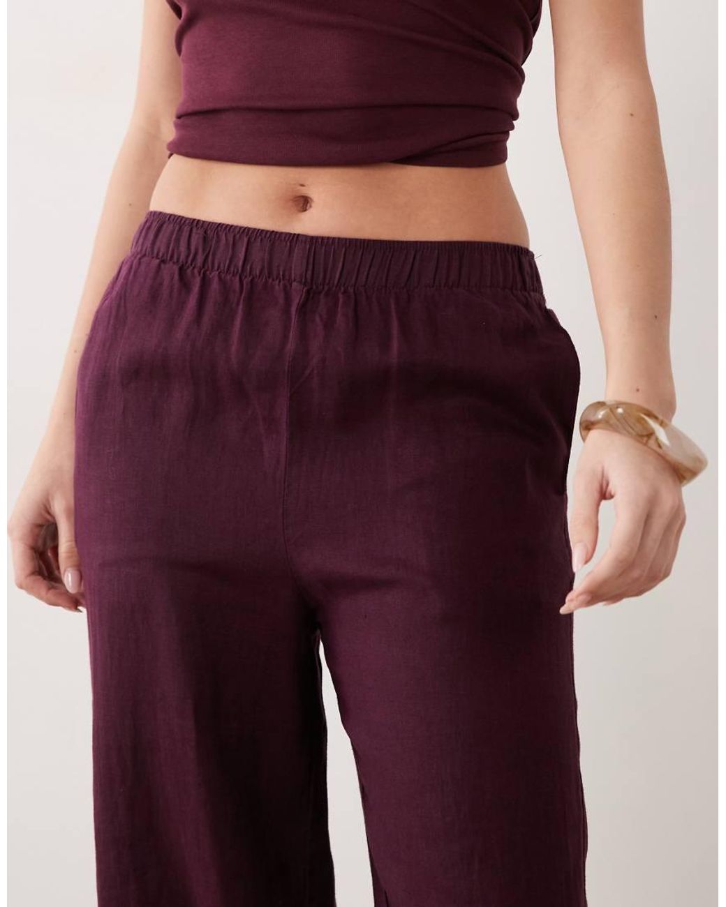Mango Red 100% Linen Trouser