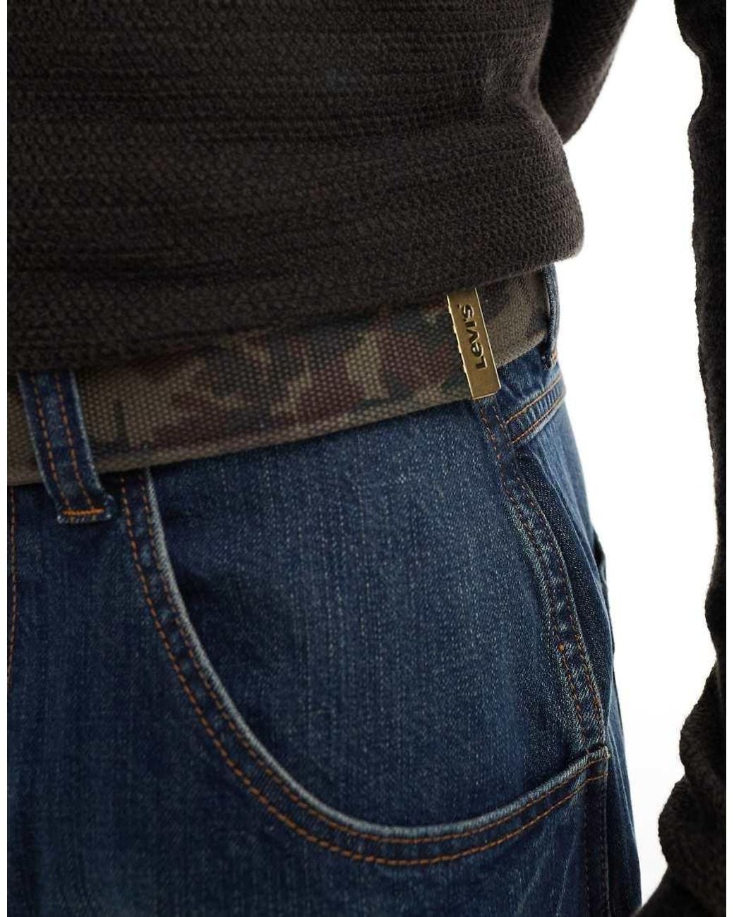 Levi's Blue Washed Down Webbing Belt for men