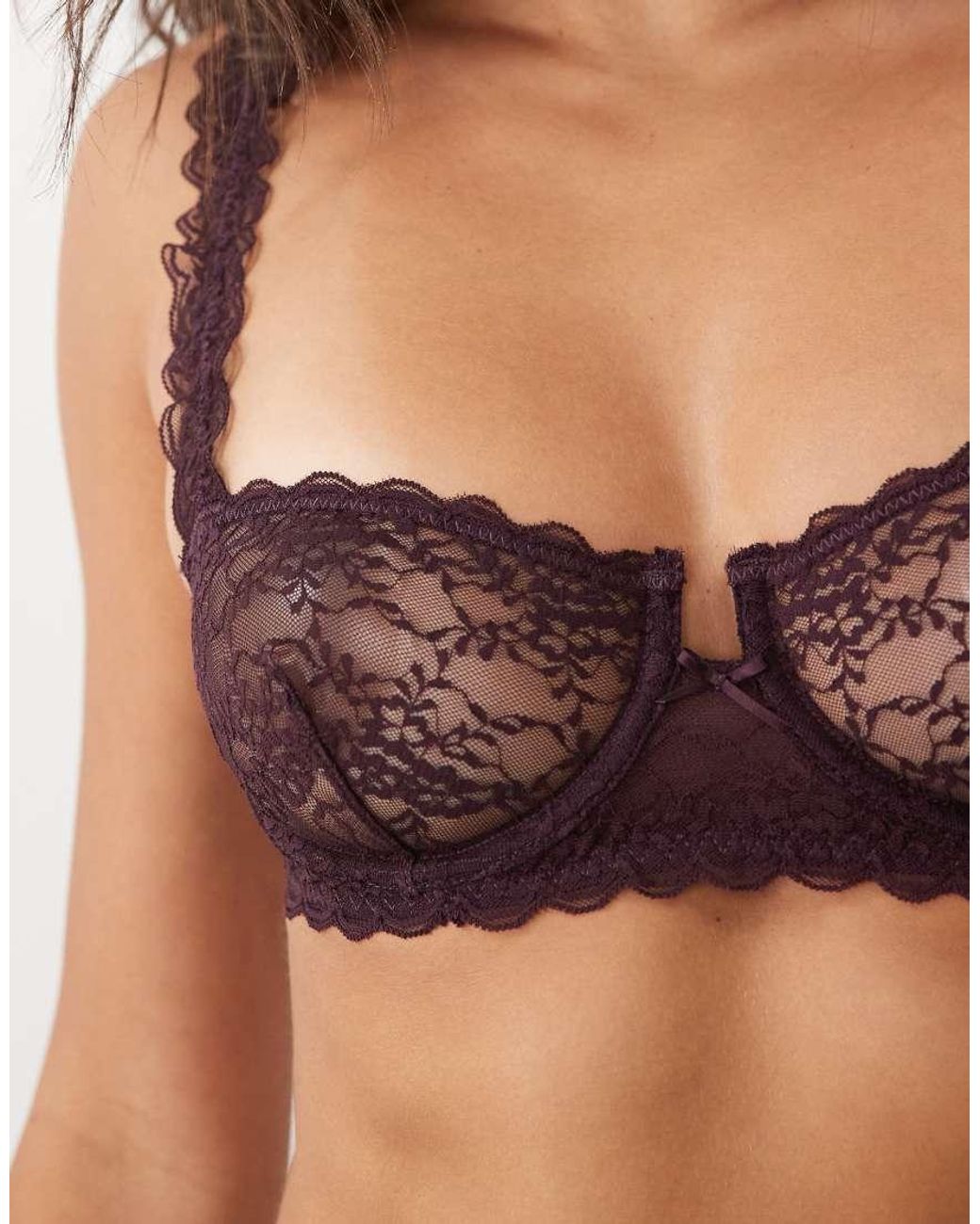 ASOS Black Lucinda Lace Underwired Balcony Bra