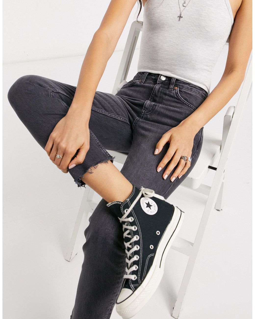 TOPSHOP Denim Straight Leg Jeans in 