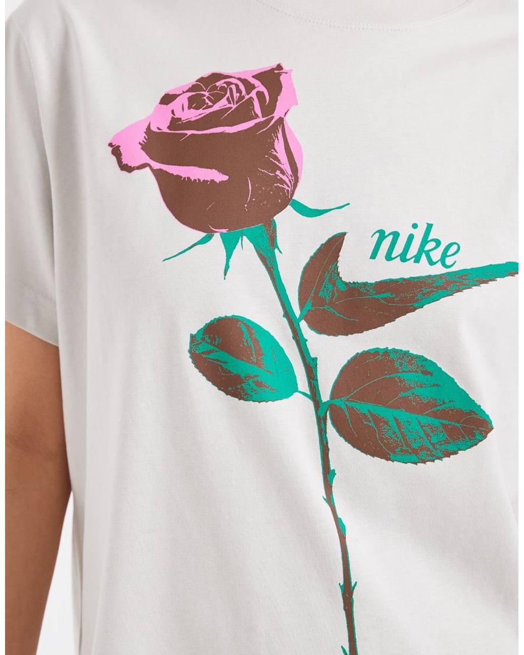 Nike White Rose Graphic Oversized T-shirt