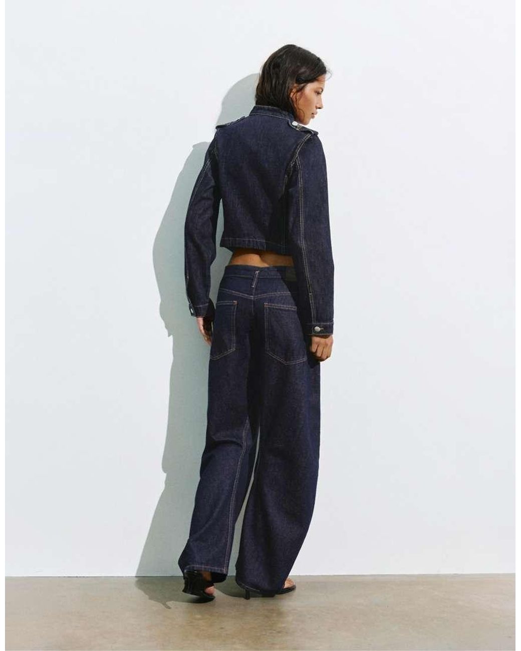 Pull&Bear Blue Denim Jacket With Toggle Buttons