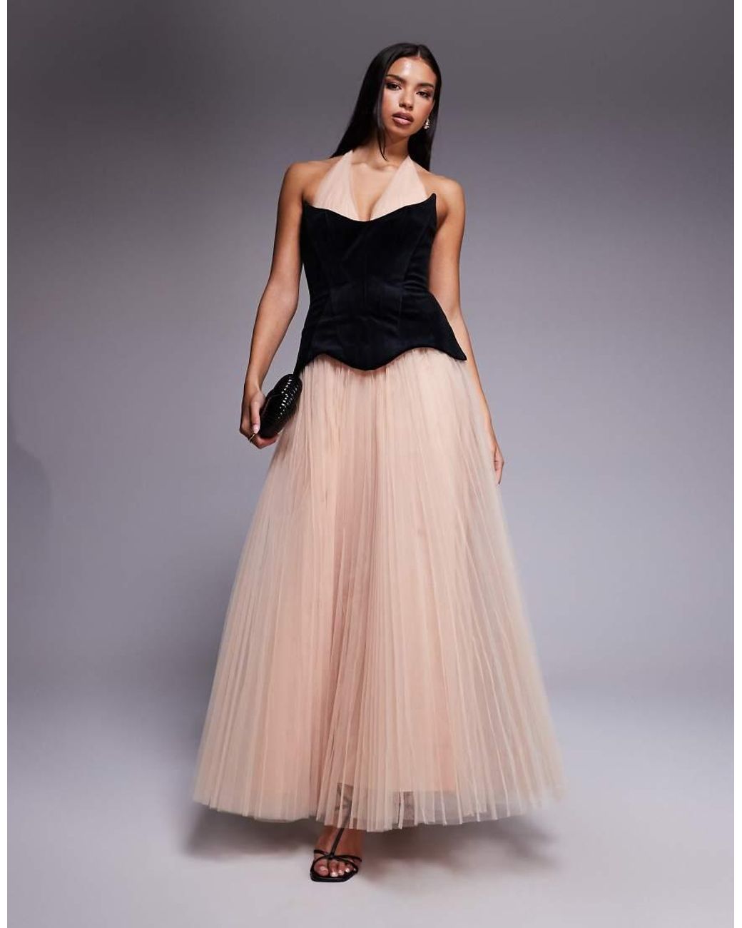 Asos Pleated Velvet Dress ASOS DESIGN Curve Twist Back Empire Waist Velvet  Pleated Midi