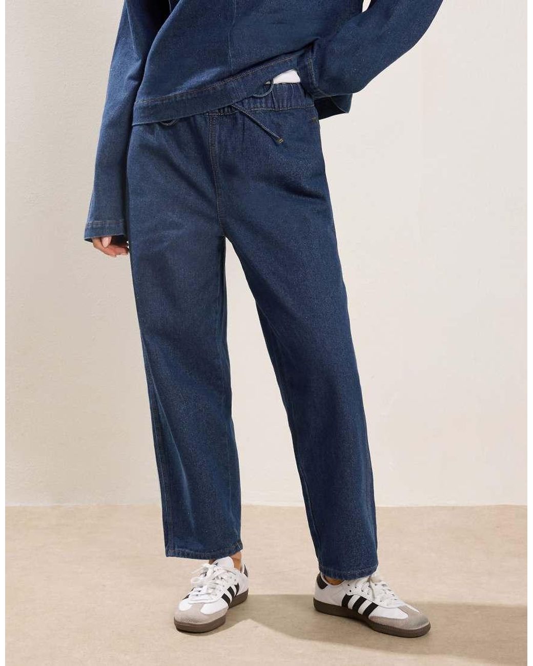 PixieGirl Blue Petite Pull On Barrel Jeans