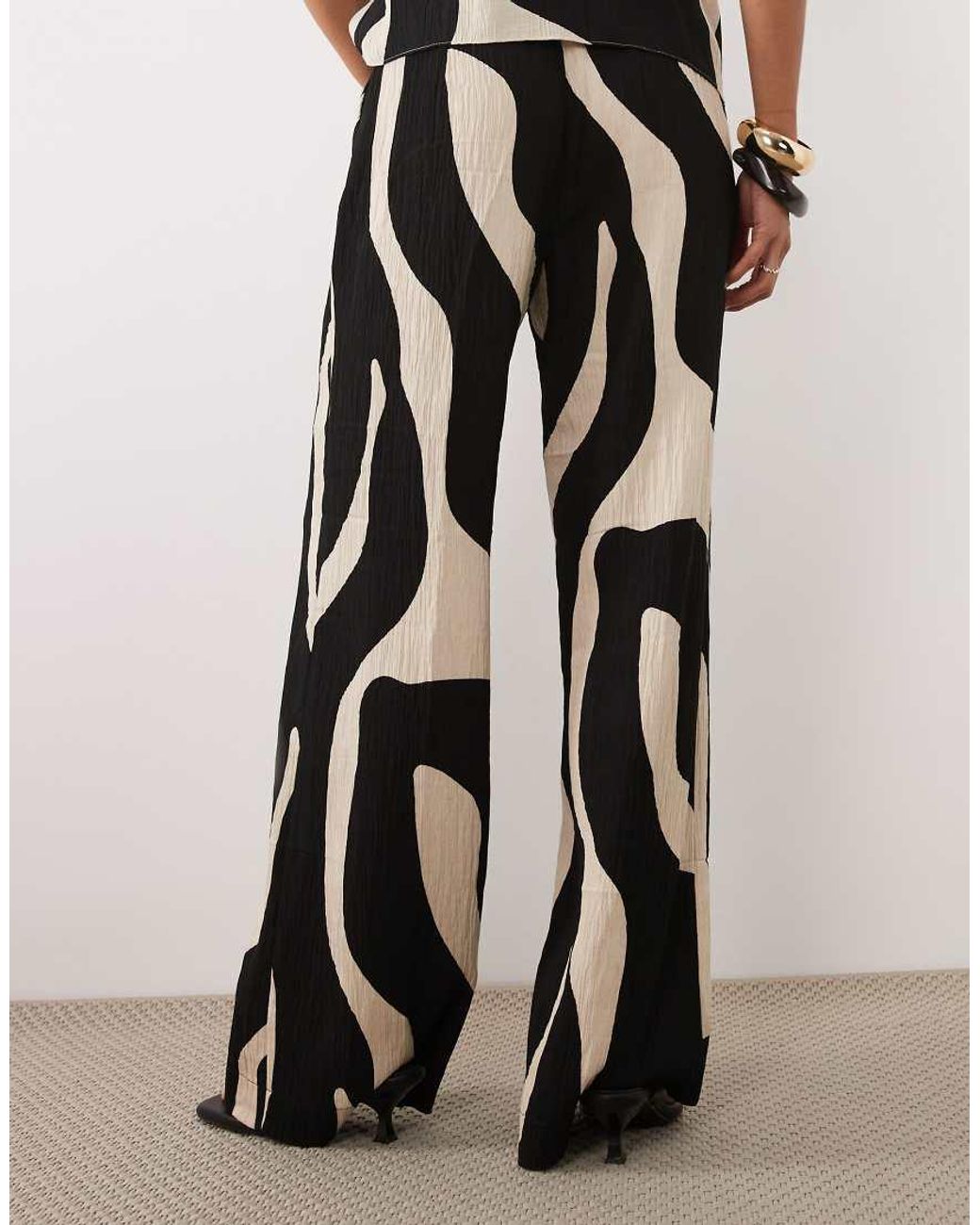 Mango Black Nikita Crinkle Straight Trouser Co-ord